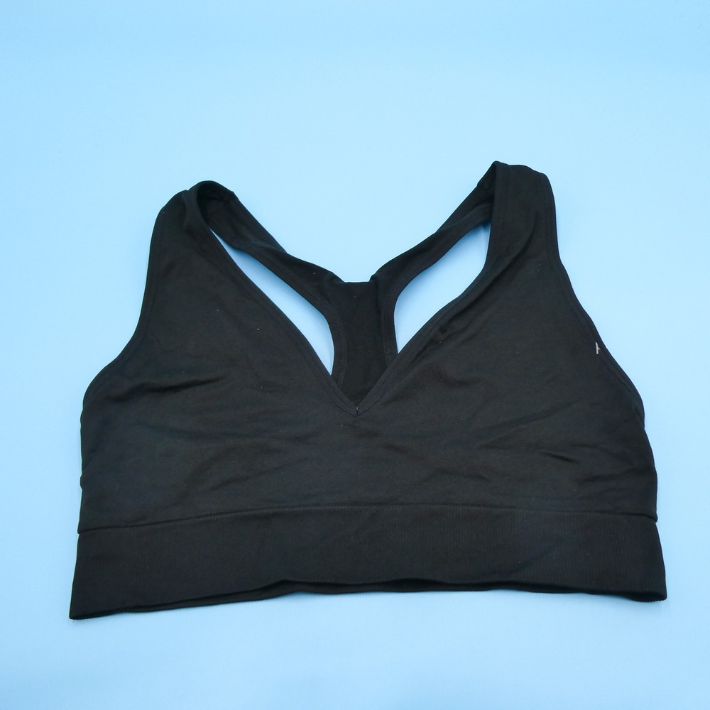Victoria's Secret PINK Bralette Womens XL Seamless Racerback Black Nylon Blend‎